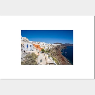 Santorini Caldera Vista From Oia Posters and Art